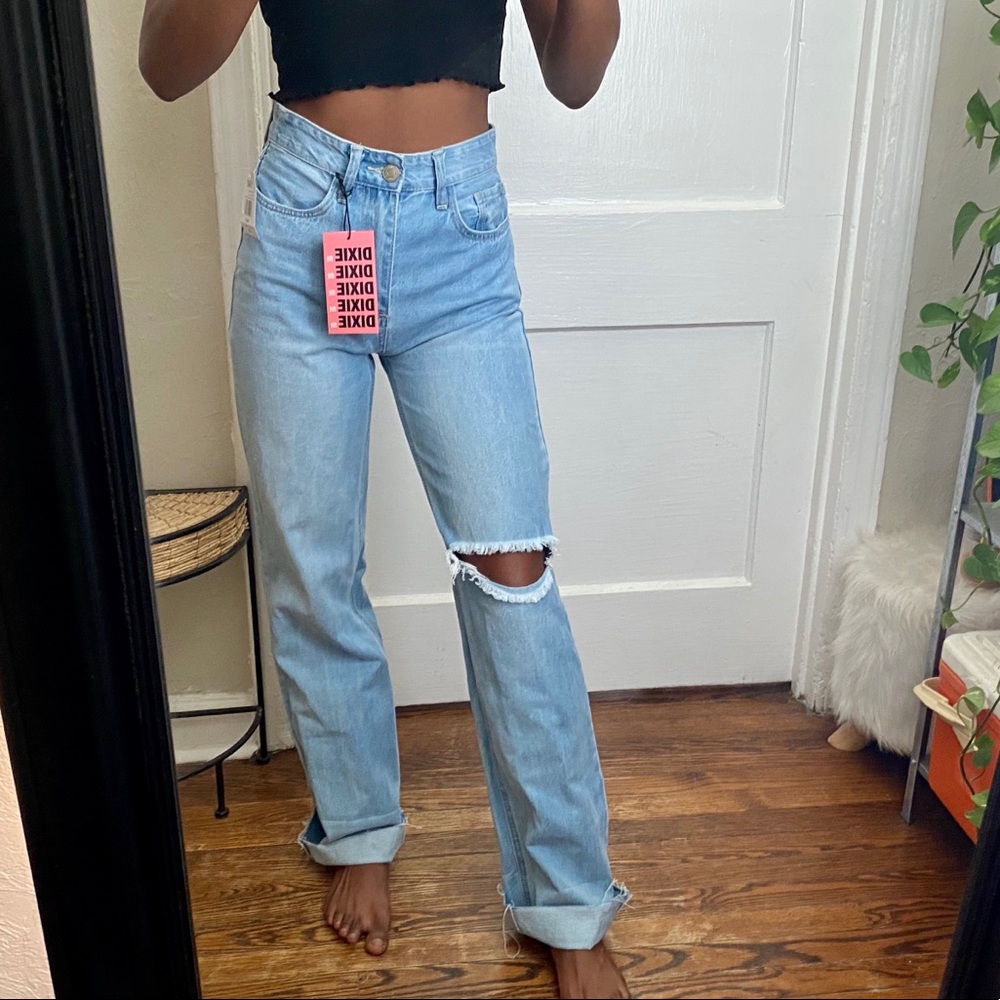 mega cuff high rise wide legs jeans